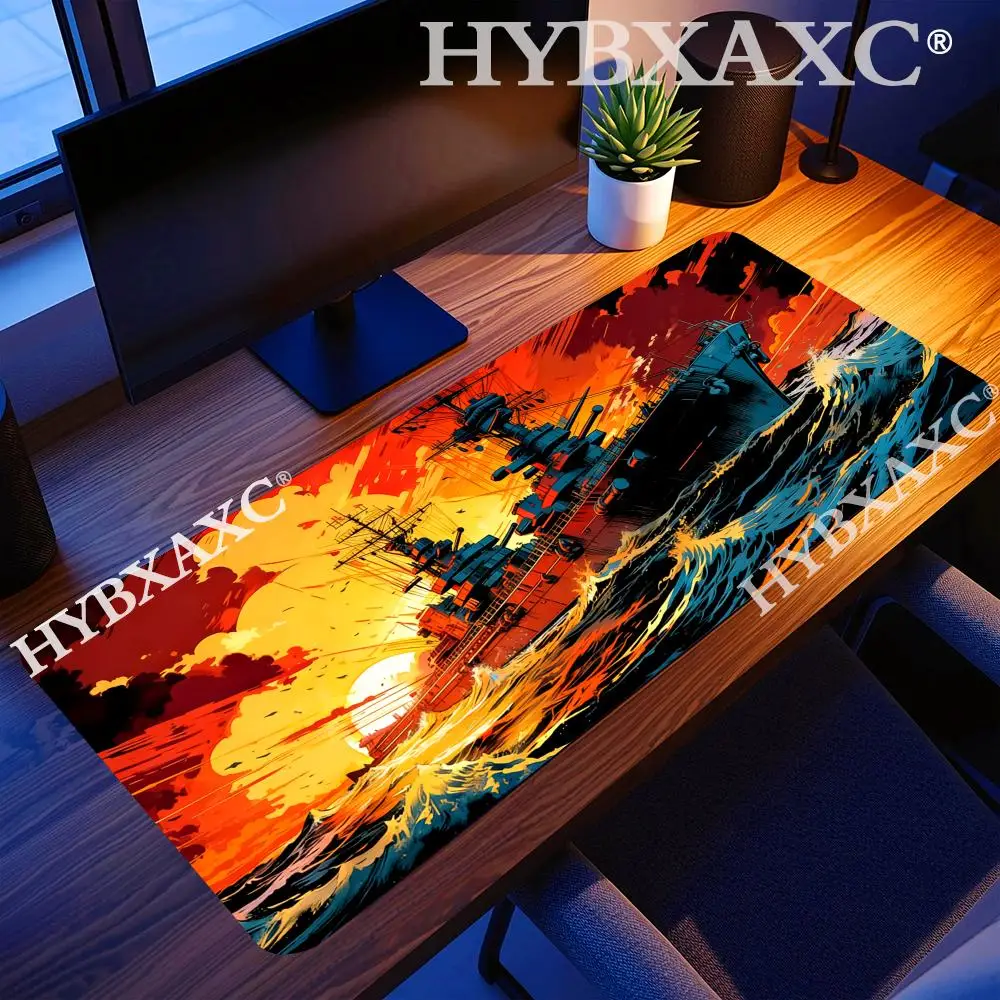 

HYBXAXC WW2 Ship Mouse Pad, History Lovers Office Gift, WWII Naval , Gaming Mousepad XL, Gamer Mouse Pad, Game Table Setup