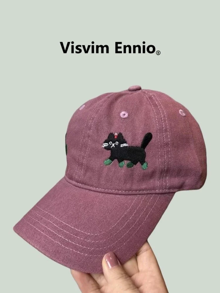 visvim-ennio-collaborative-edition-2026-new-denim-cute-little-embroidery-duckbill-cap-fashionable-unisex-hat