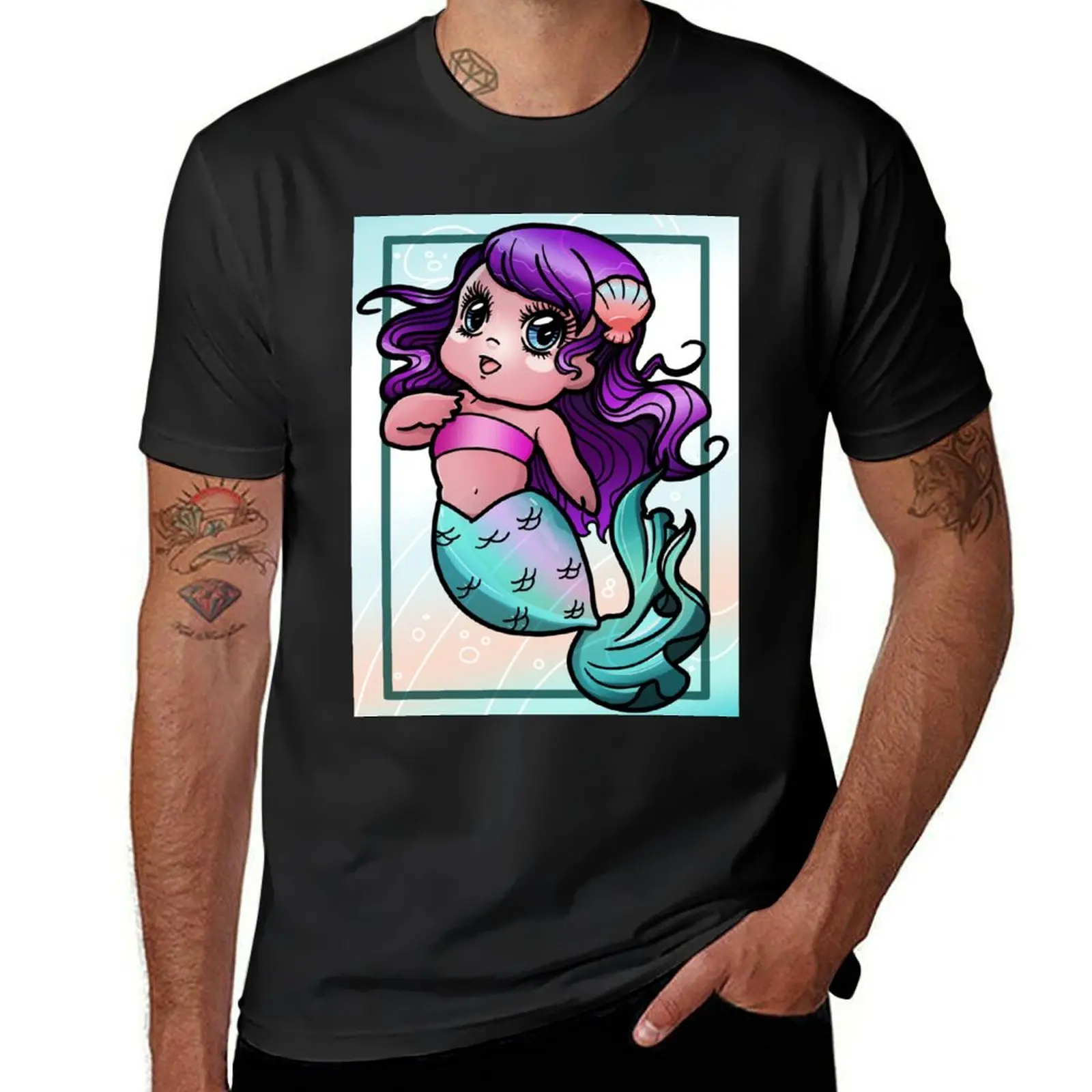 

Mermaid dreams (background) T-Shirt graphics customs design your own oversized Blouse men clothes