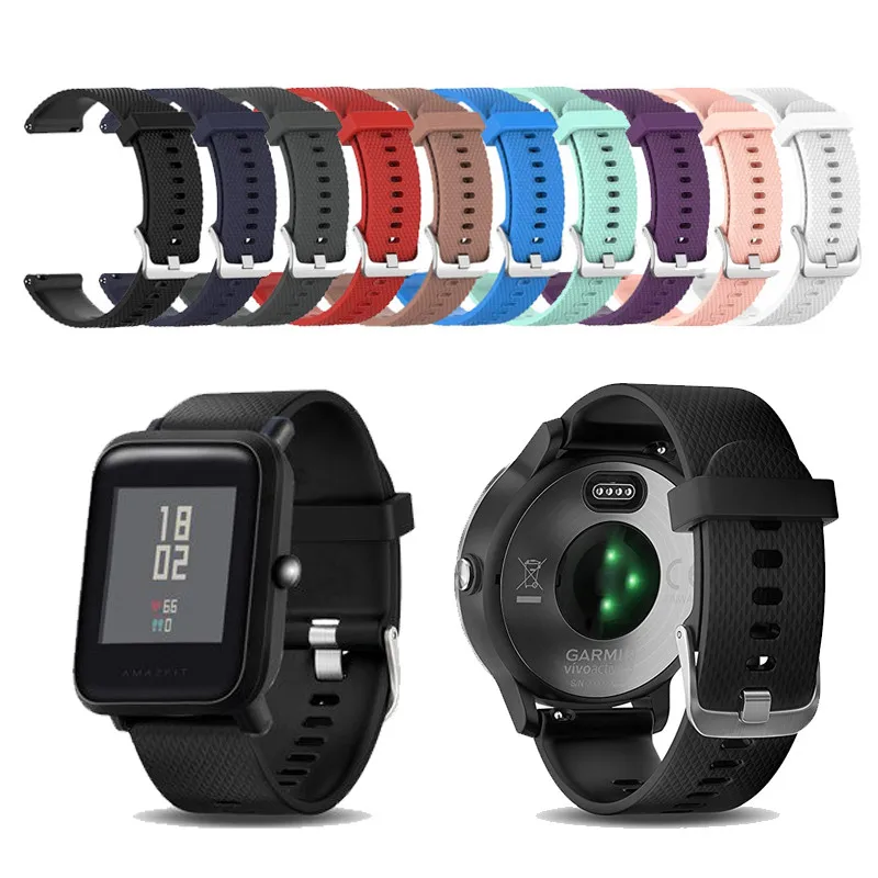 

20mm For Huami Amazfit Bip 3 3pro Bip S lite Bip U pro Silicone wristband sports wristband