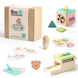 8pc Baby 0 12 Months Toy Wooden Montessori Toy Children Creative Games Toy Kids Early Education Hand Brain Sense Toys Sets Gift