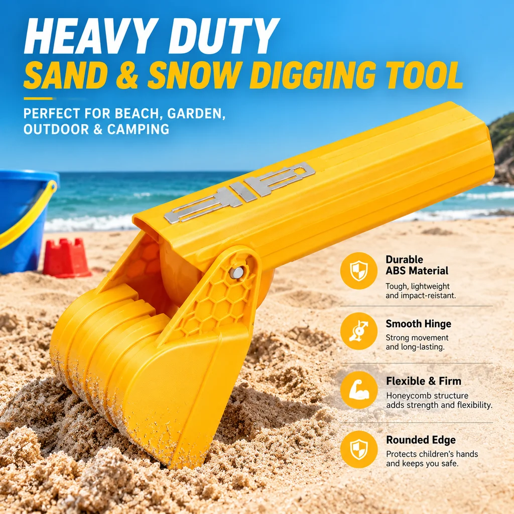 Bright Orange Digging Shovel Heavy Duty Plastic Sand and Snow Tool for Beach Garden Outdoor Camping