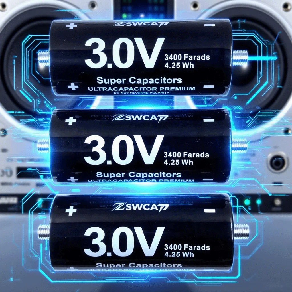 Condensador Super 3V 3000F 3400F Banco Farad Alta Corrente Partida Baixa Resistencia Aplicaciones Automotivas Armazenamento Energia