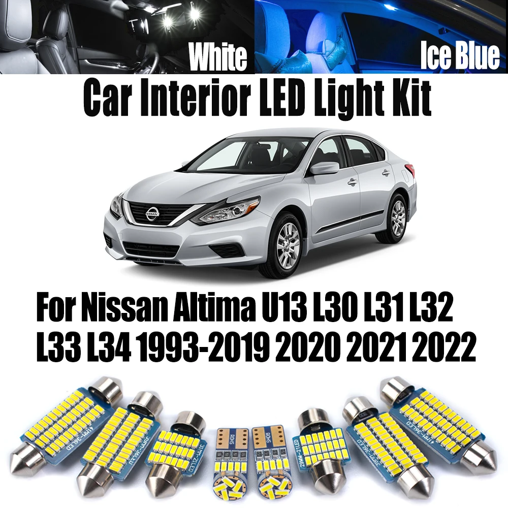 For Nissan Altima U13 L30 L31 L32 L33 L34 1993- 2019 2020 2021 2022 Car Accessories Canbus LED Interior Map Dome Door Light Kit