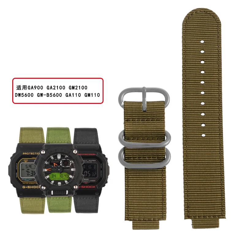 

For Casio Modified Sports Nylon Watch Strap Accessories DW5600 GWB5600 GA2100 GM2100 GA-2100 GA-2110 GM110 Modified Watchband