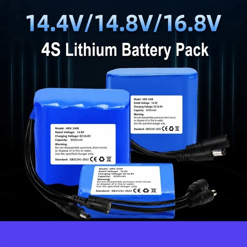 for 14.8V 4S 18650 Lithium Battery Pack 16.8V Rechargeable High Power Supply for Servo Motor Outdoor