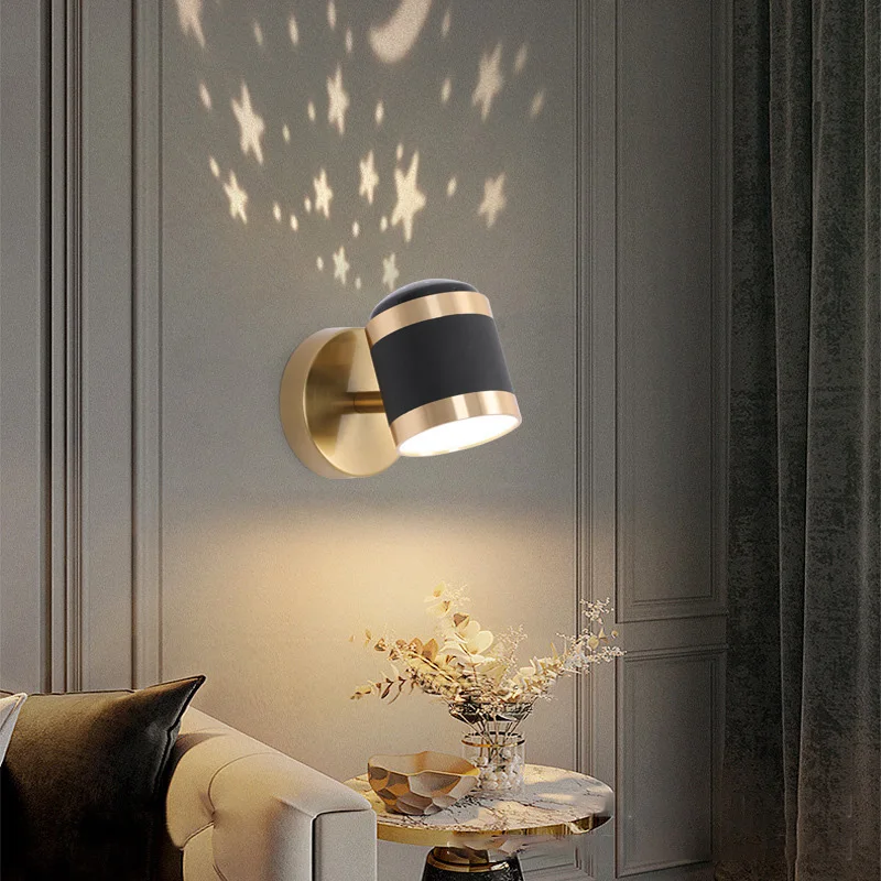 6W Creativo Nordic Sconce Angolo regolabile Lampada da parete a LED Camera da letto Comodino Soggiorno Interni moderni Piccola lampada Illuminazione per interni