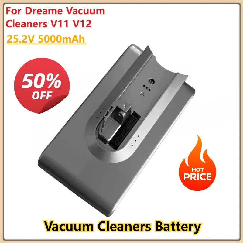 

High Capacity 5000mAh 25.2V Lithium Battery For Dreame Vacuum Cleaners V11 V12 Xiaomi Mijia Dreame V10Pro V12Pro