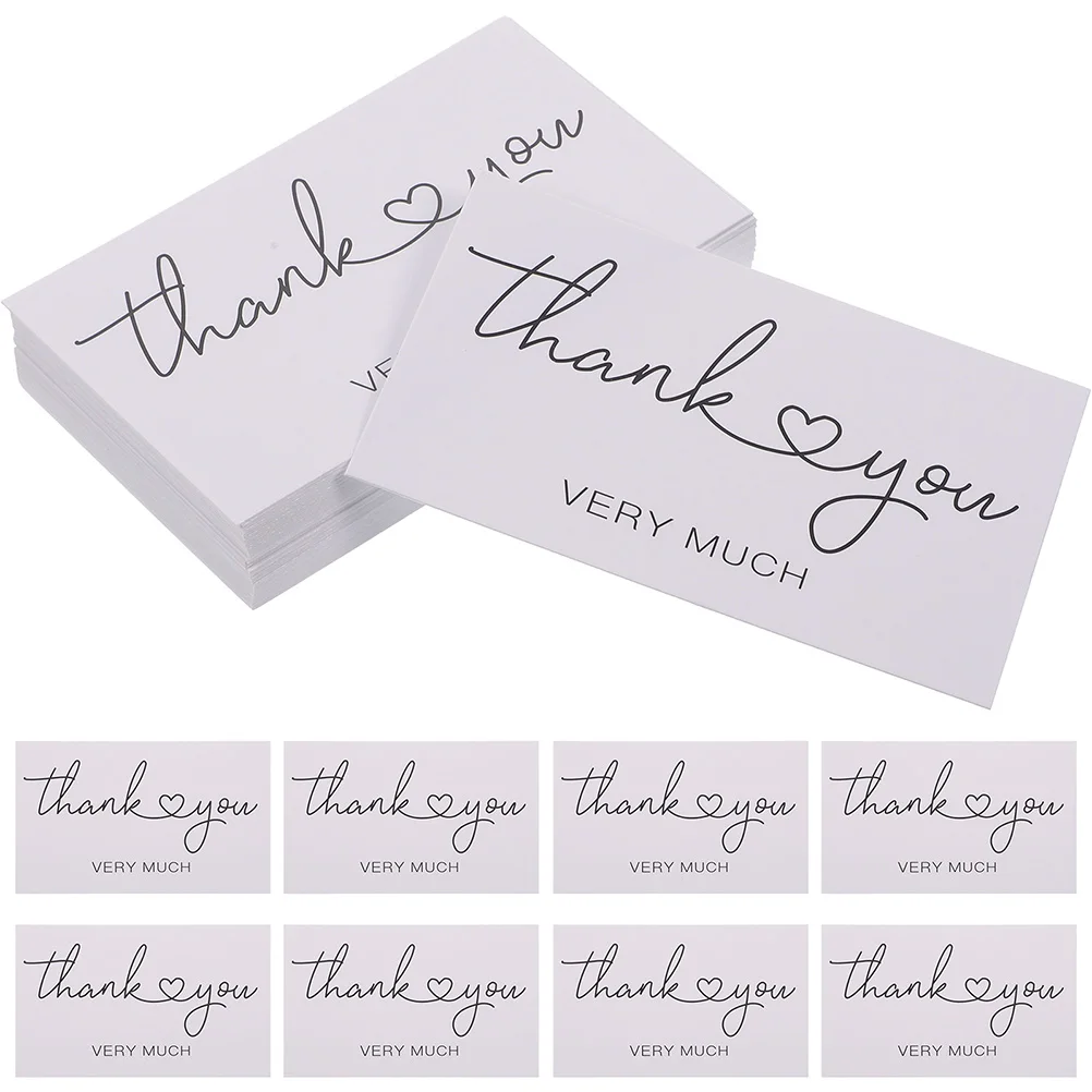 

100 Pcs Thank You Card Greeting Cards for Wedding Small Gift Note Business Paper