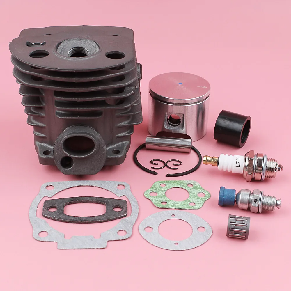 

46mm Cylinder Piston Kit For Husqvarna 55 51 with Decompression Valve Intake Boot Gasket Needle Bearing Spark Plug Set Chainsaw