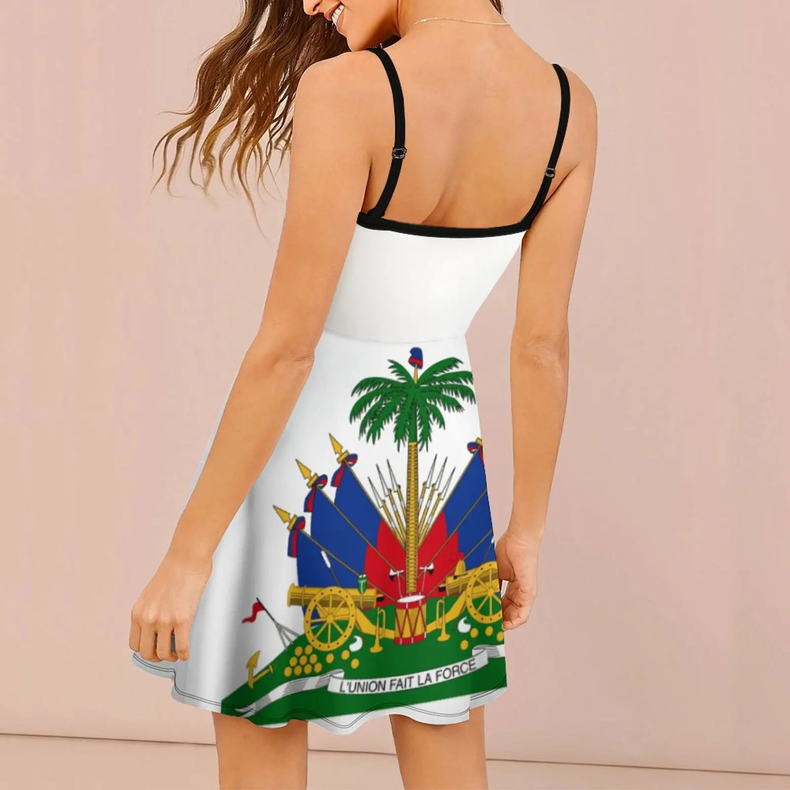 Haiti Coat of Arms Women's Sling Dress Top Quality Exotic Woman's Clothing Humor Graphic Parties Strappy Dress