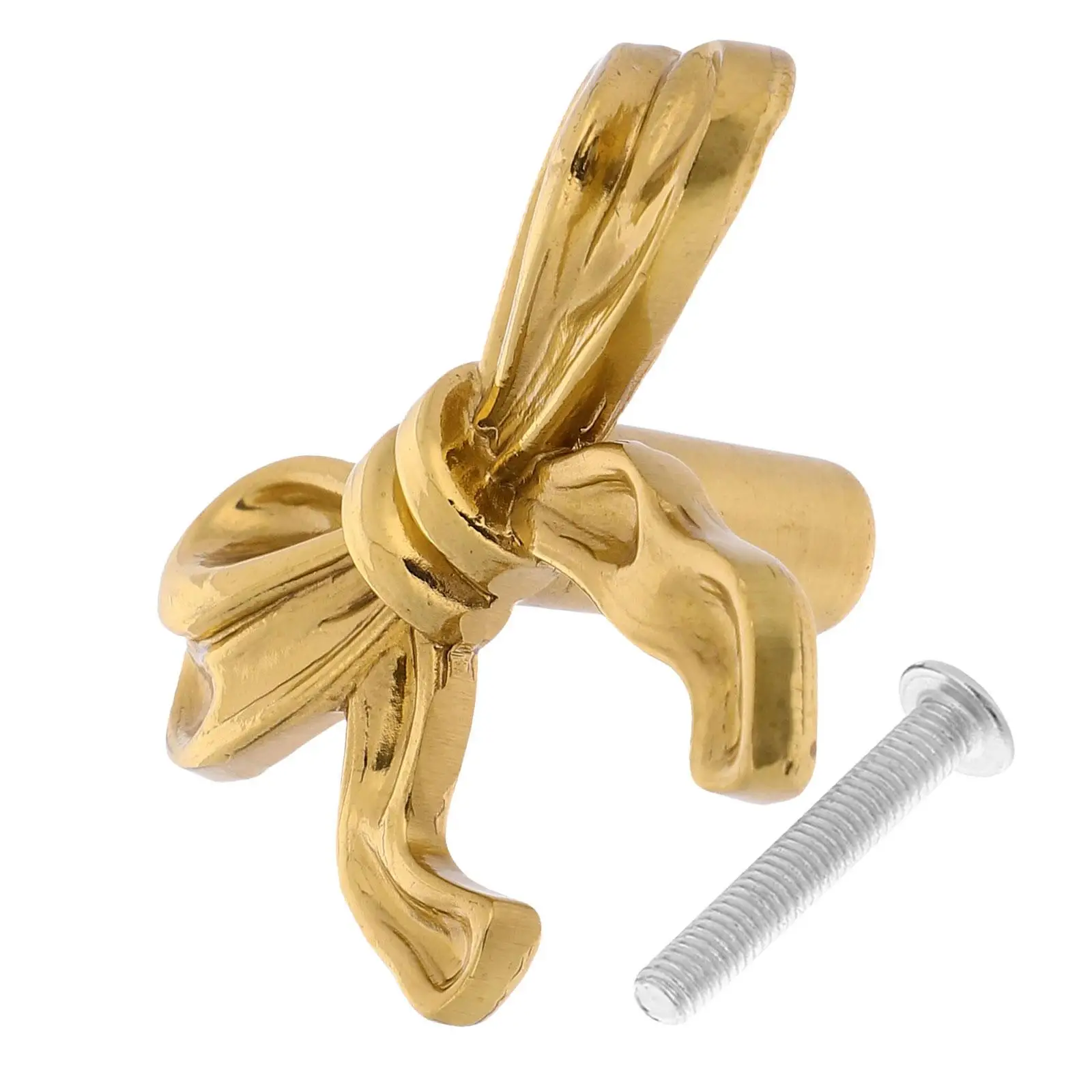 

Brass Cabinet Knobs Drawer Pulls Bow Shaped Furniture Handles for Wardrobes Cupboards Modern Decorative Hardware