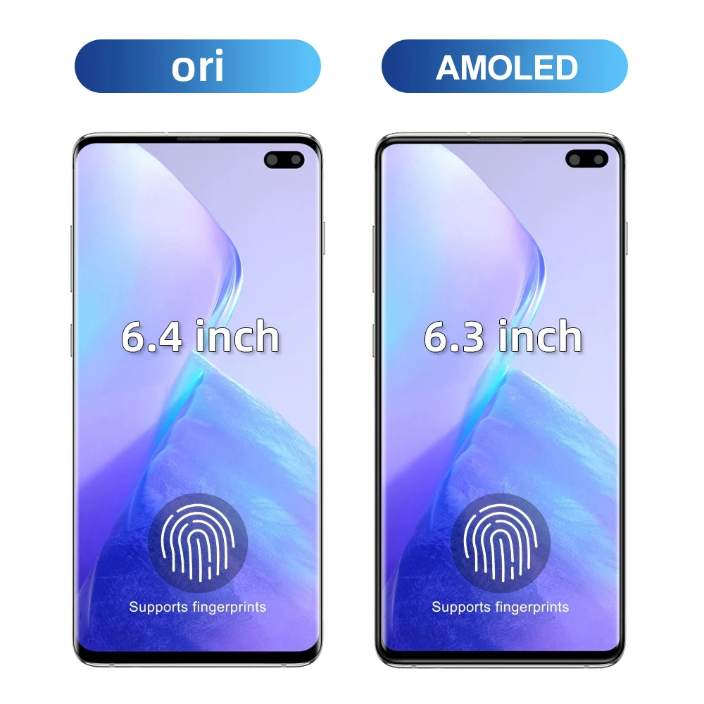 Imagem -02 - Super Tela Amoled para Samsung Galaxy S10 Plus Display Lcd Tela de Toque Digital com Moldura sem Queimar Sombra G975 G975f 64