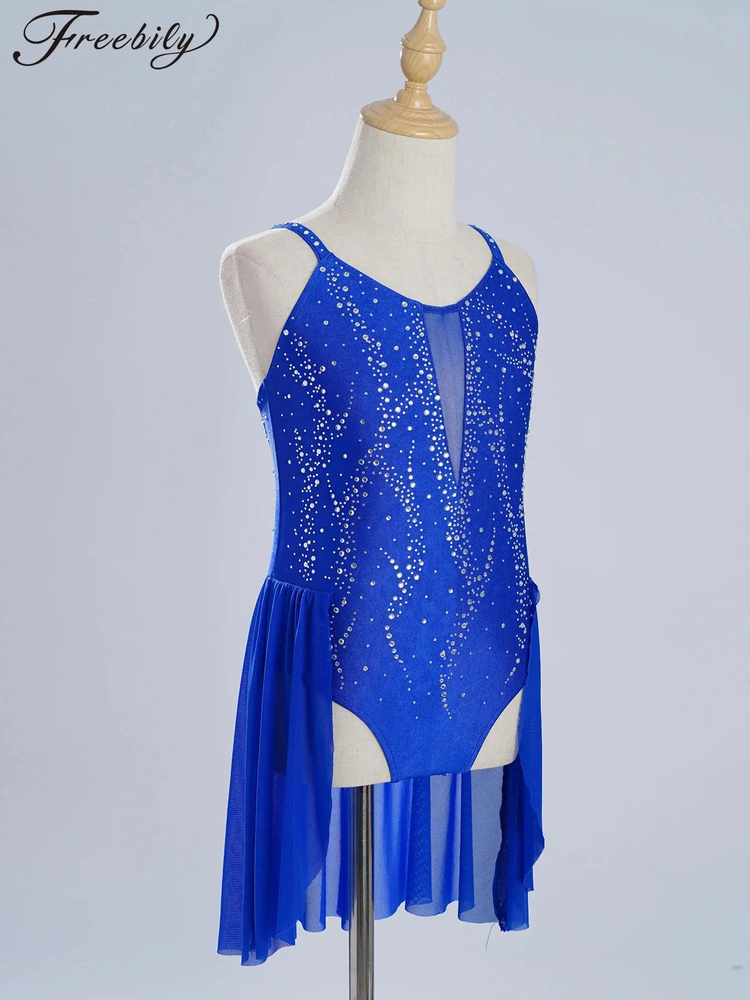 

Kids Figure Skating Dress Modren Ballroom Lyrical Dance Costume Performance Girls Ballet Dress Children's Gymnastics Letard