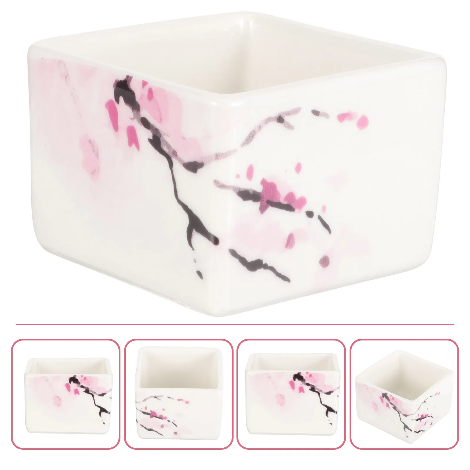 Premium Ceramic Square Serving Bowl for Soup Salad Dessert Noodles Ice Cream Microwave Safe Dishwasher Safe White Fruit Bowl