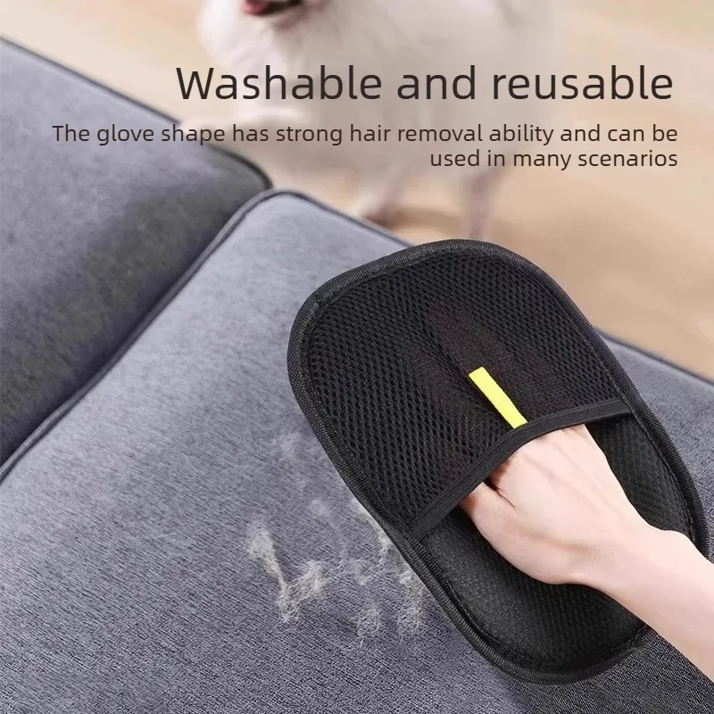 Pet Hair Remover Gloves Static Deshedding Brush for Dogs Cats Multi-Surface Cleaning Tool for Sofa Carpet Clothes Lint view 4