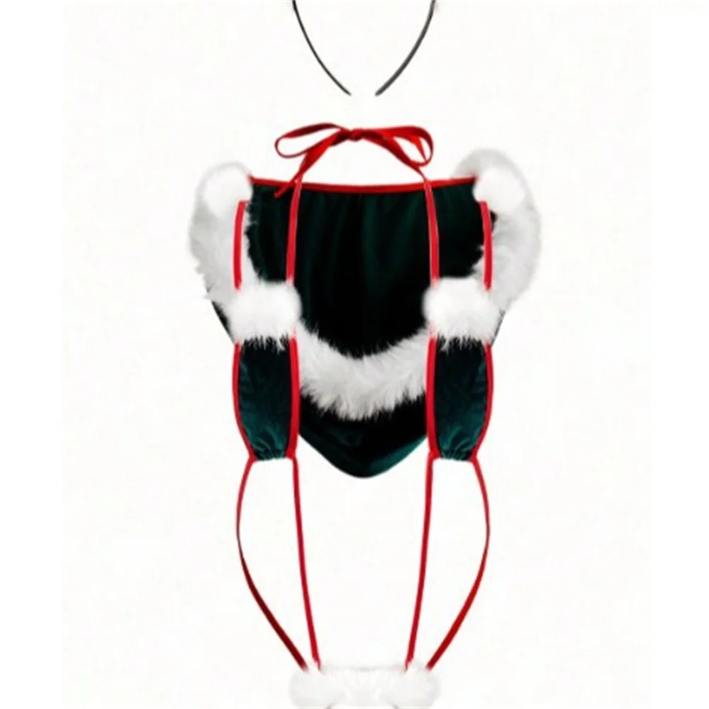 新しい女性のセクシーなクリスマスパーティーコスプレ中空ランジェリーボディスーツ大人の女性ヌードフリーター下着いたずらナイトSMナイトウェア