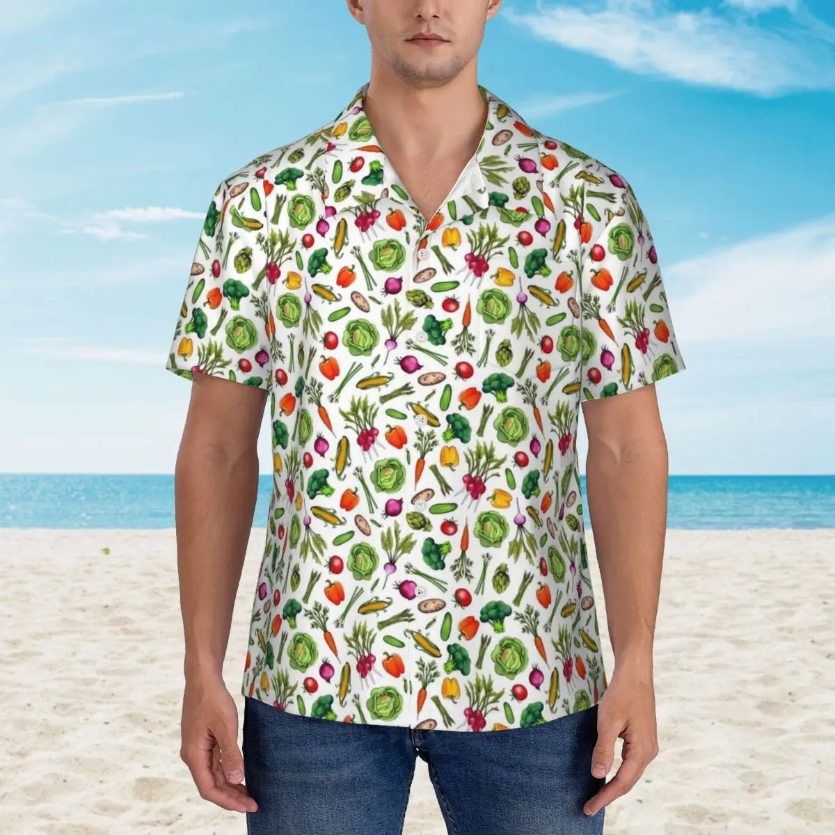 Radishes Beach Shirt Men Vegetable Garden Casual Shirts Hawaiian Short Sleeve Design Elegant Oversize Blouses Gift