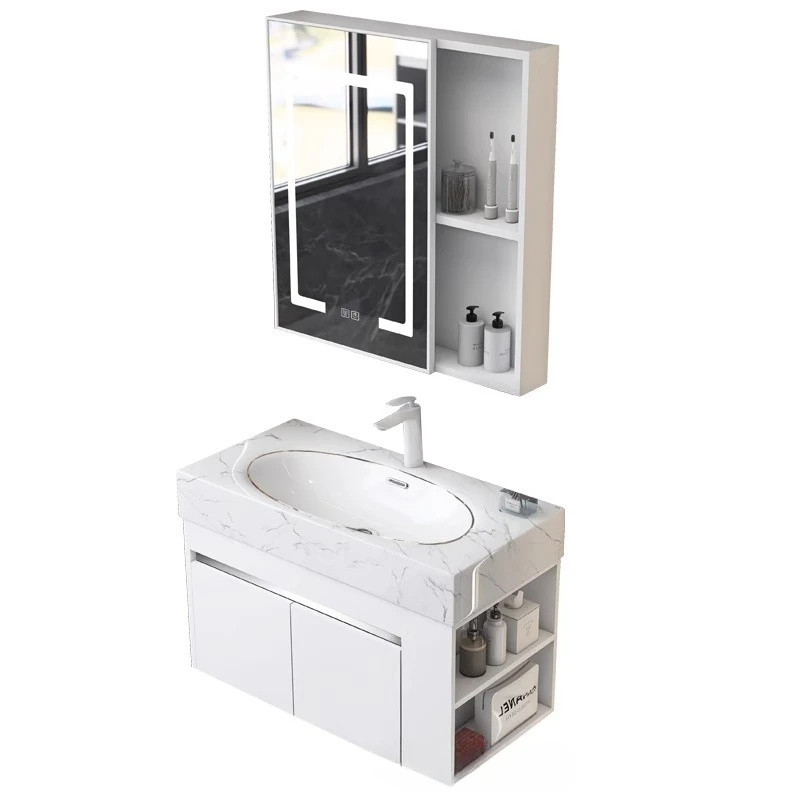 

Space Aluminum Side Storage Bathroom Small Unit Washbasin Combination Bathroom