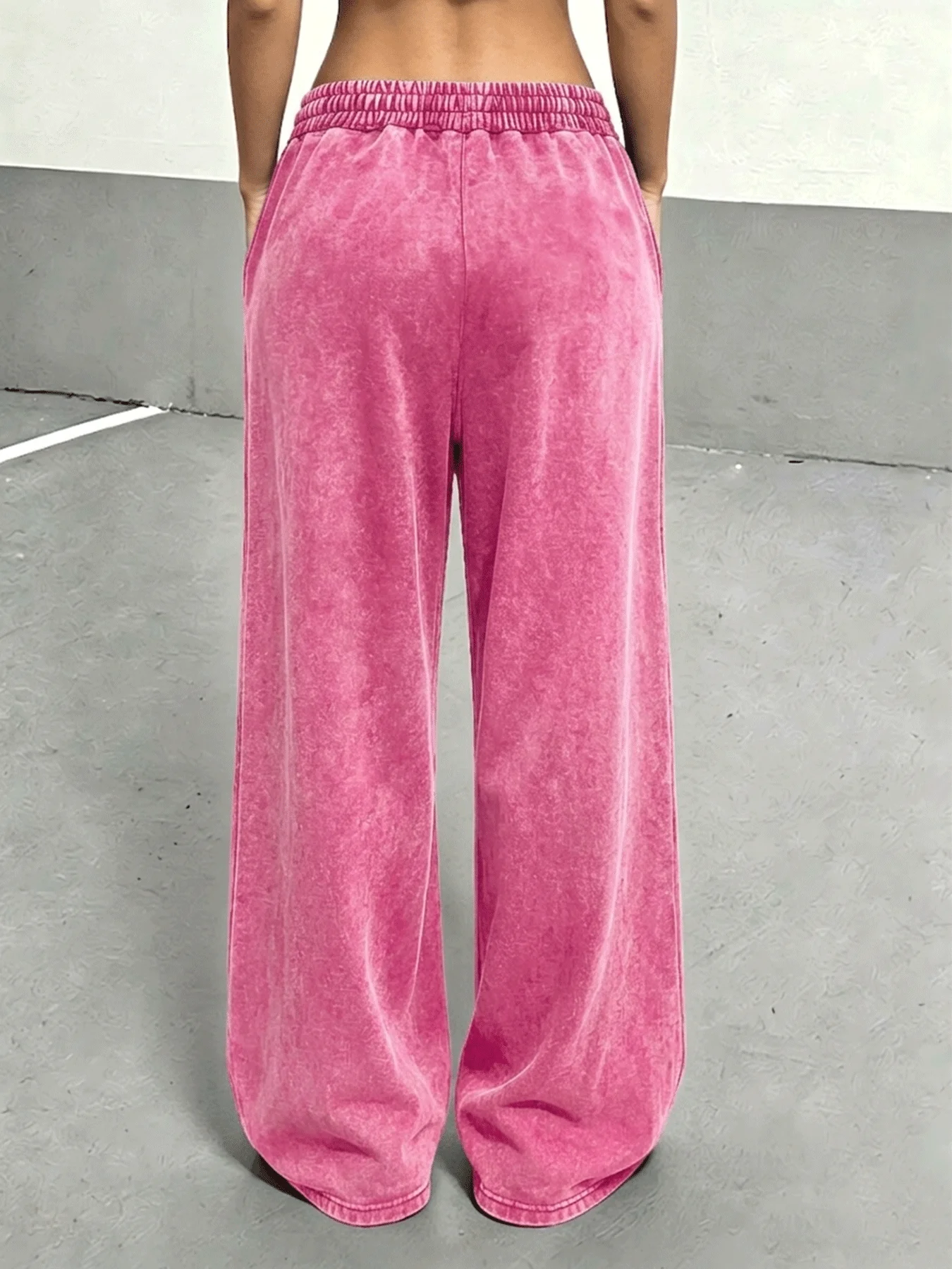 Vintage Washed Distressed Trousers for Women, Fashionable, Comfortable & Versatile Trousers with Heart Letter Print