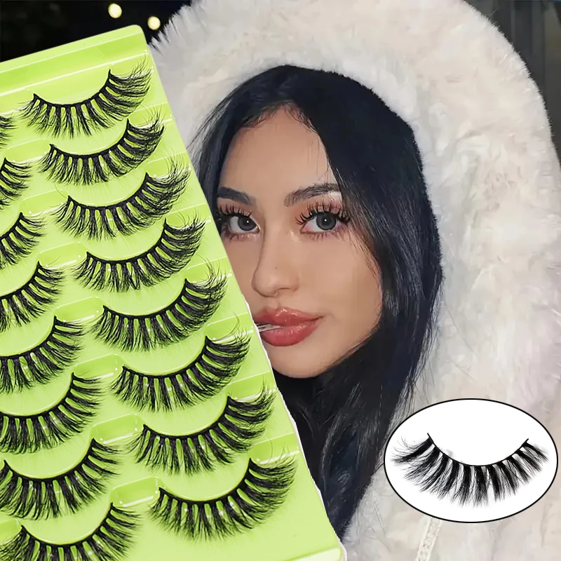 誇張された超厚手のつけまつげ,まつげエクステ,耐久性,光沢のある目,非常に細かい,6D, 8ペア