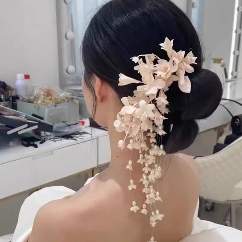 Horquilla para mujer, flor de lirio del valle, borla, pinza para el pelo, accesorios para el cabello fiesta de boda