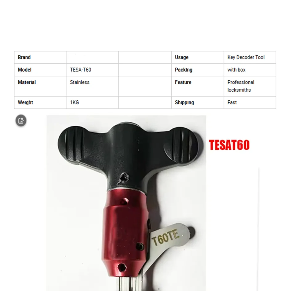 

Decoder Euro European Sm-art Key for TESA-T60 Tesat60 T60TE Lo-c-k Pick Set Locksmith Tools Latest Haoshi Topolino