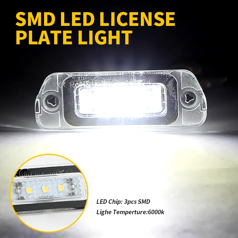 2PCS OEM:2518200166 For Benz R-Class W251 ML-Class W164 GL-Class X164 06-2011 Car Rear white LED Number license plate light lamp