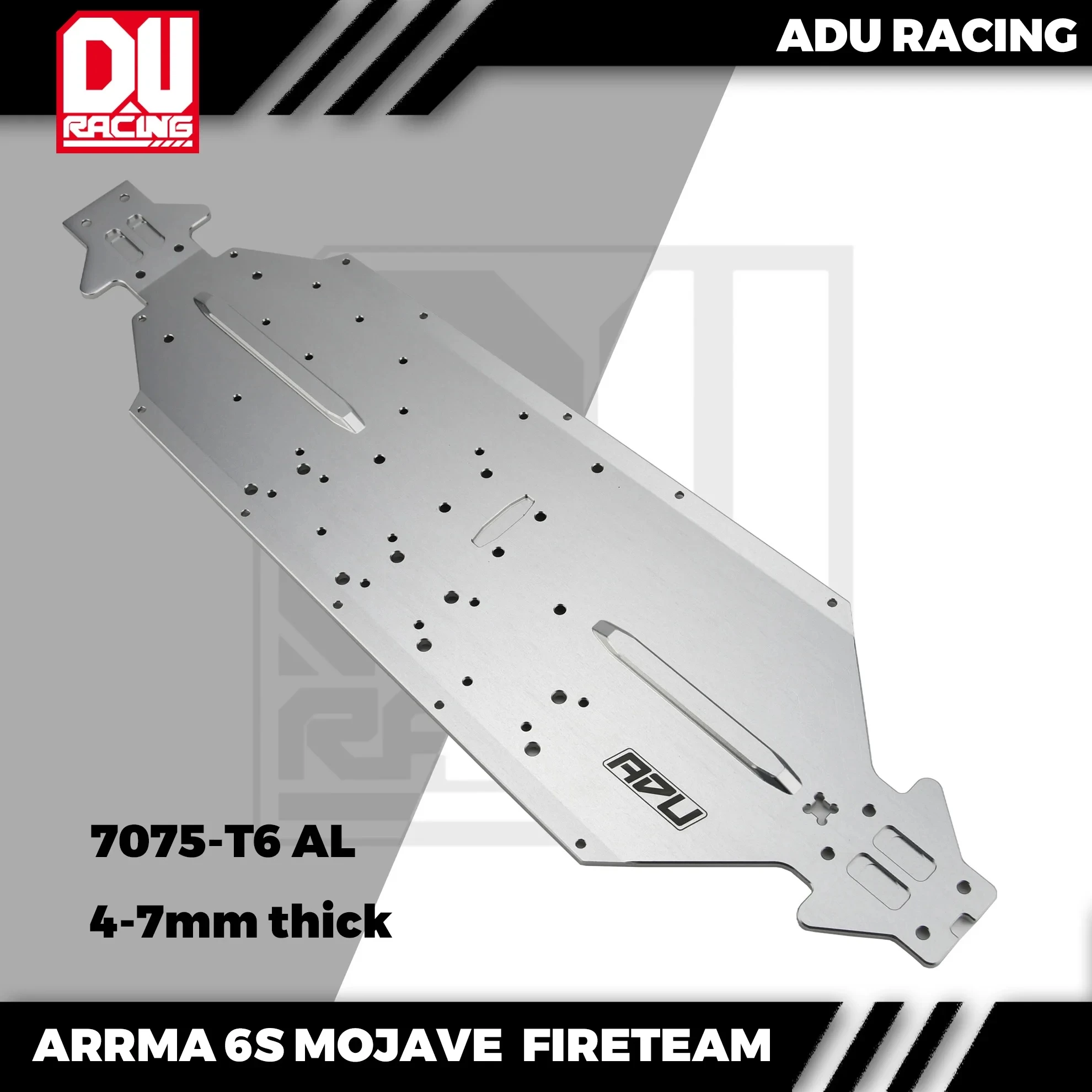 ADU RACING 7075-T6 AL chassis with 3mm reinforced band FOR ARRMA 6S MOJAVE BIG ROCK FIRETEAM EXB RTR