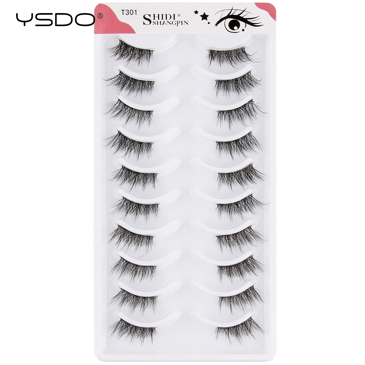 YSDO 5/10 Half Lashes Fluffy Faux 3D Mink False Eyelashes Reusable Make Up Natural Long Wispy Fake Lashes Maquillaje Cils