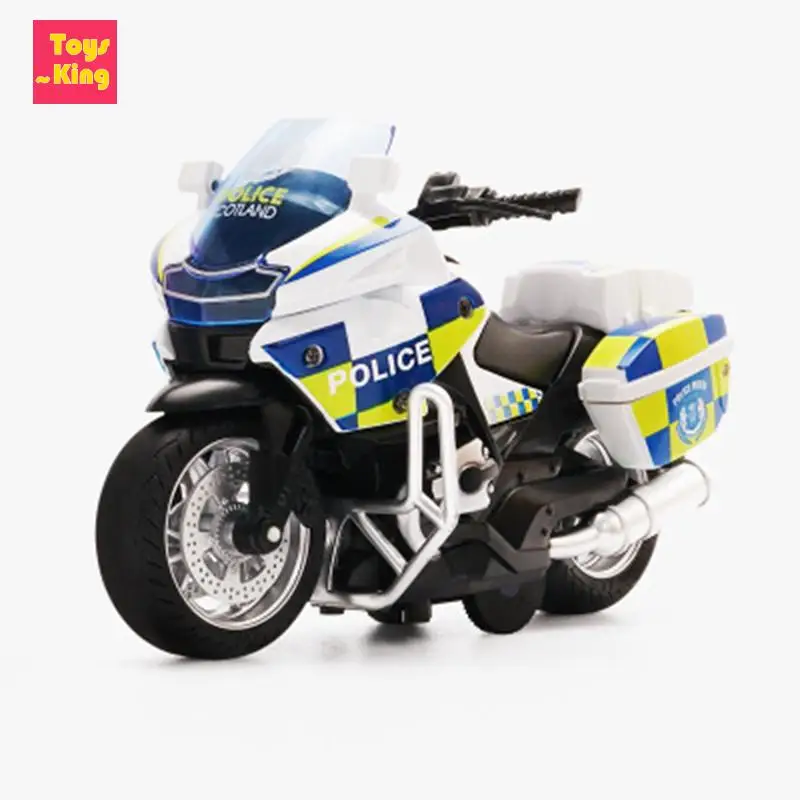 1/14 Motorcycle Model With Light And Music Alloy Pull Back Children's Toys Men's Locomotive Motorcycle Police Car New Years Gift