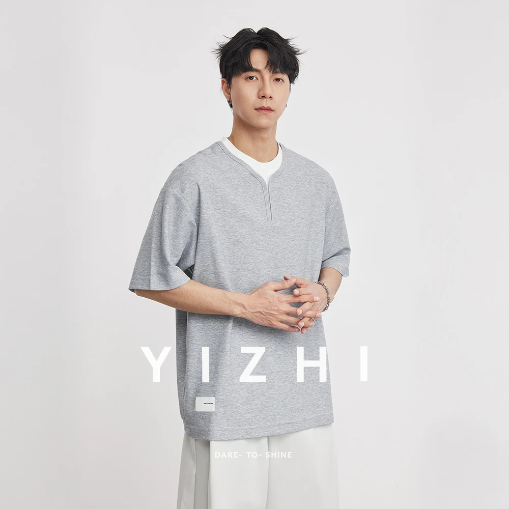 

Men's Fake Two-Piece Crew Neck T-Shirt 2026 Summer New Style Simple All-match Contrast Color Skin-friendly Casual Top