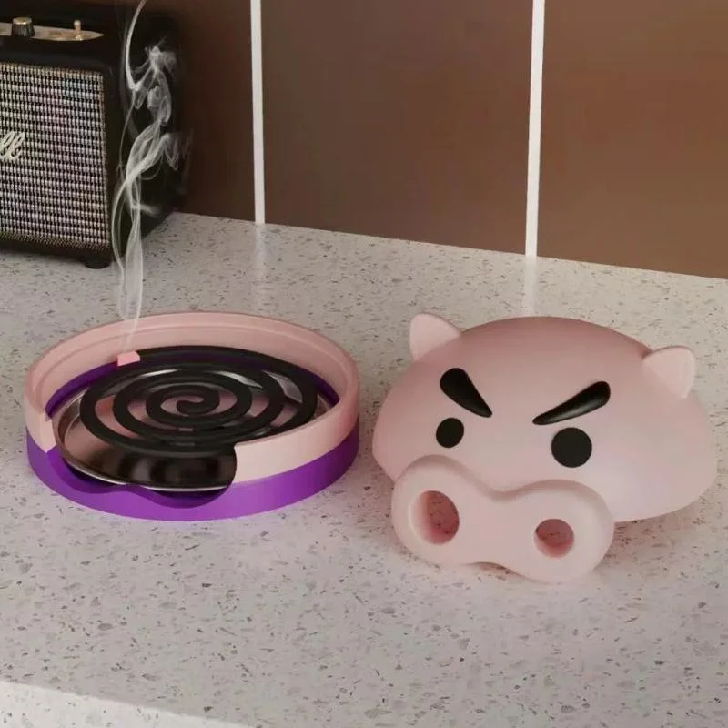 Creative Cartoon Pig Shape Mosquito Coil Box Cute Indoor Household Mosquito Coil Tray Household Sandalwood Incense Burner Box