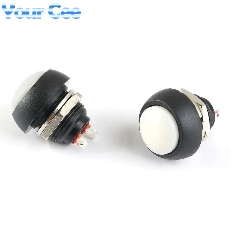 7Pcs PBS-33B Push Button Round Switch Color Colorful Switch Mini 12mm Waterproof Momentary ON/OFF