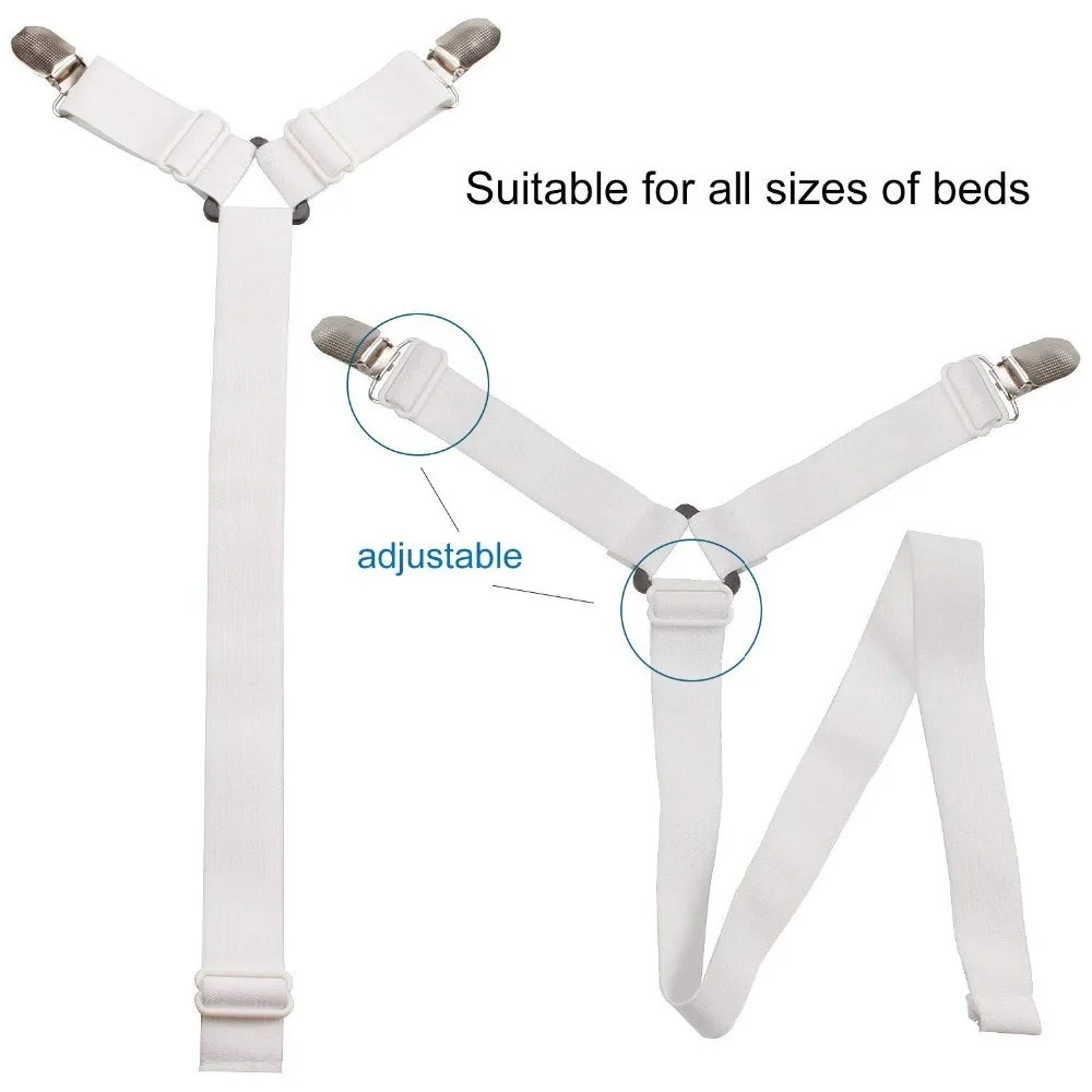 12 Clips Bed Sheet Gripper Adjustable Elastic Fitted Sheet Straps Crisscross Bed Sheet Fasteners Mattress Cover Anti-slip Holder