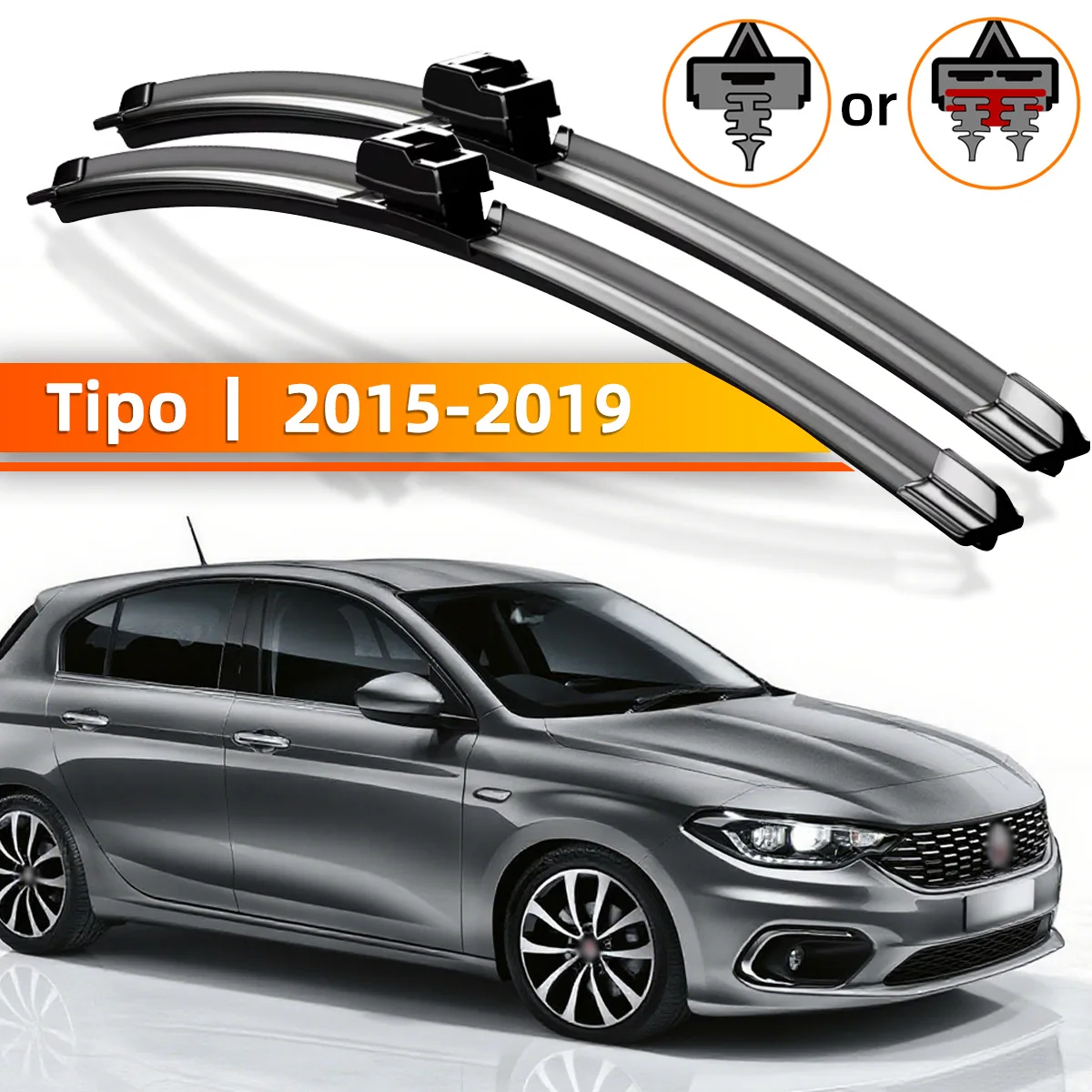 2PCS Scheibenwischerblätter Geeignet Für Fiat Tipo 2015-2019 Windschutzscheibe Fenster Zubehör 2016 2017 2018 Ersatzteile