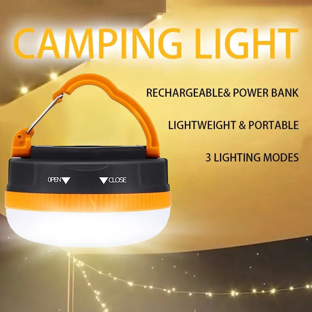 

Super Bright LED Camping Light 5 Lighting Modes Lamp Use AAA Battery Powerful Lantern with Hook for Outdoor Camping Fishing