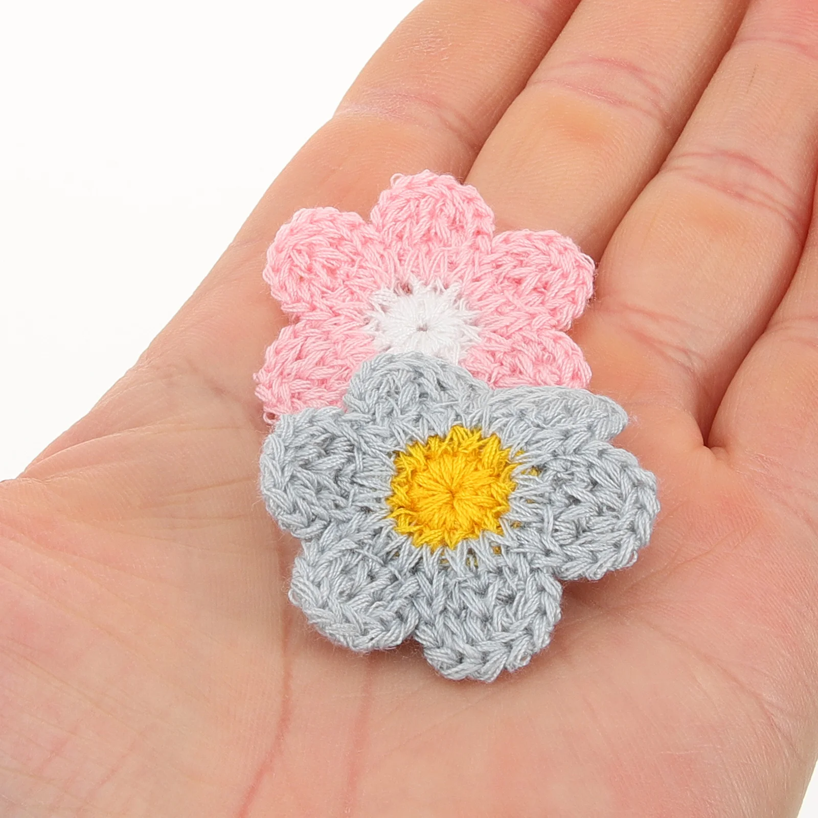 

60 Pcs Flower Patch 3 5cm White Pink Yellow Green Grey Decorative Embroidery DIY Clothes Accessories Coat Patches Wear