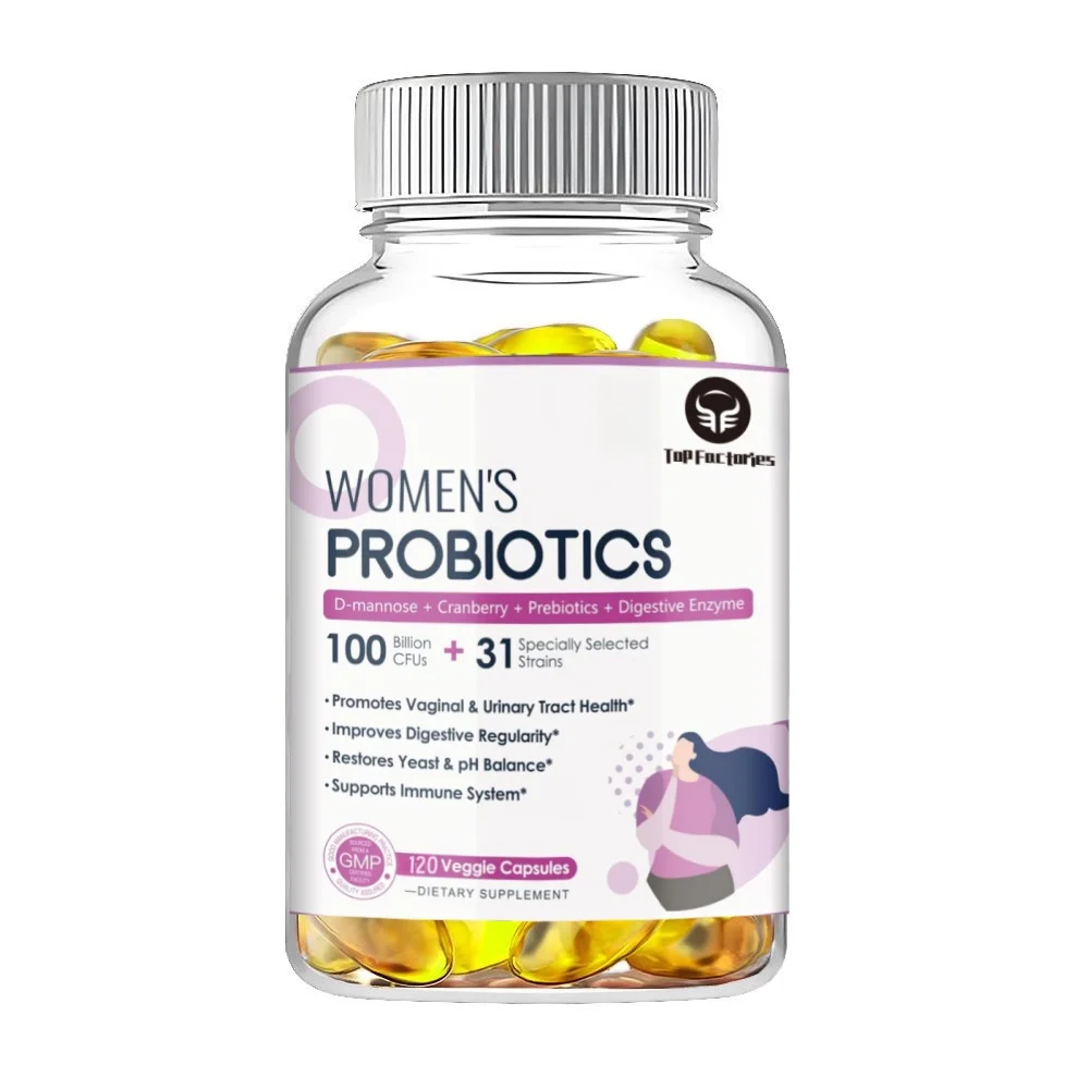 Top Factories Female Digestive Probiotics 1000 Billion Cfu With Digestive Enzymes Prebiotics Cranberry 120 Veg Capsules