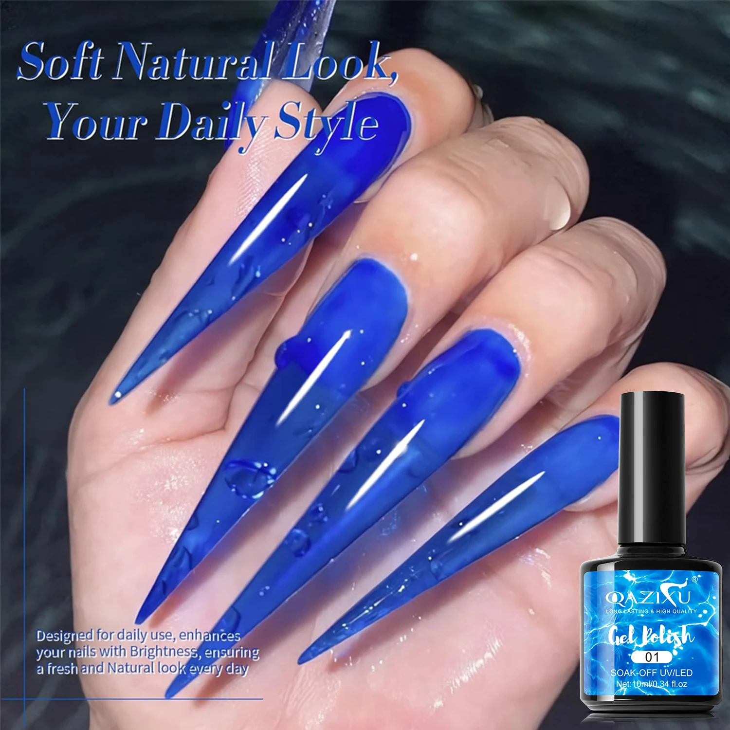 مجموعة طلاء أظافر جل مكونة من 6 قطع، مجموعة أدوات طلاء أظافر جل بلون شعبي للبحر الأزرق، طلاء جل بالأشعة فوق البنفسجية لصالونات الأظافر المنزلية DIY