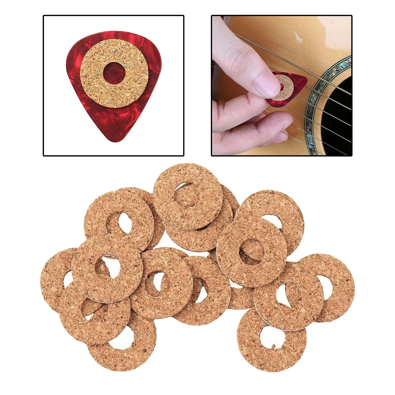 

20Pcs Guitar Picks Cork Grip Holding Guitar Picks Tightly Anti Skid Grips