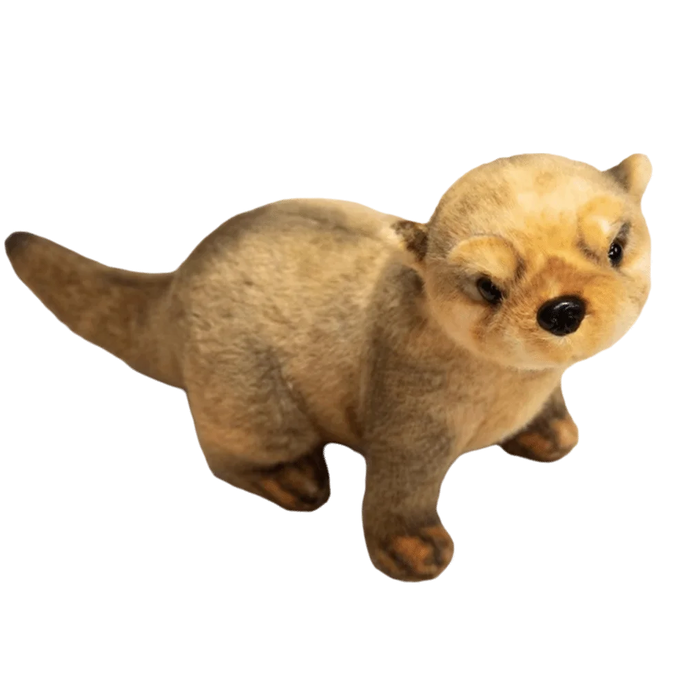 

PP Cotton Brown Otter Plush Toy Soft Lifelike Chubby Otter Stuffed Animal Dolls Fluffy Collection Simulation Otter Toy Doll