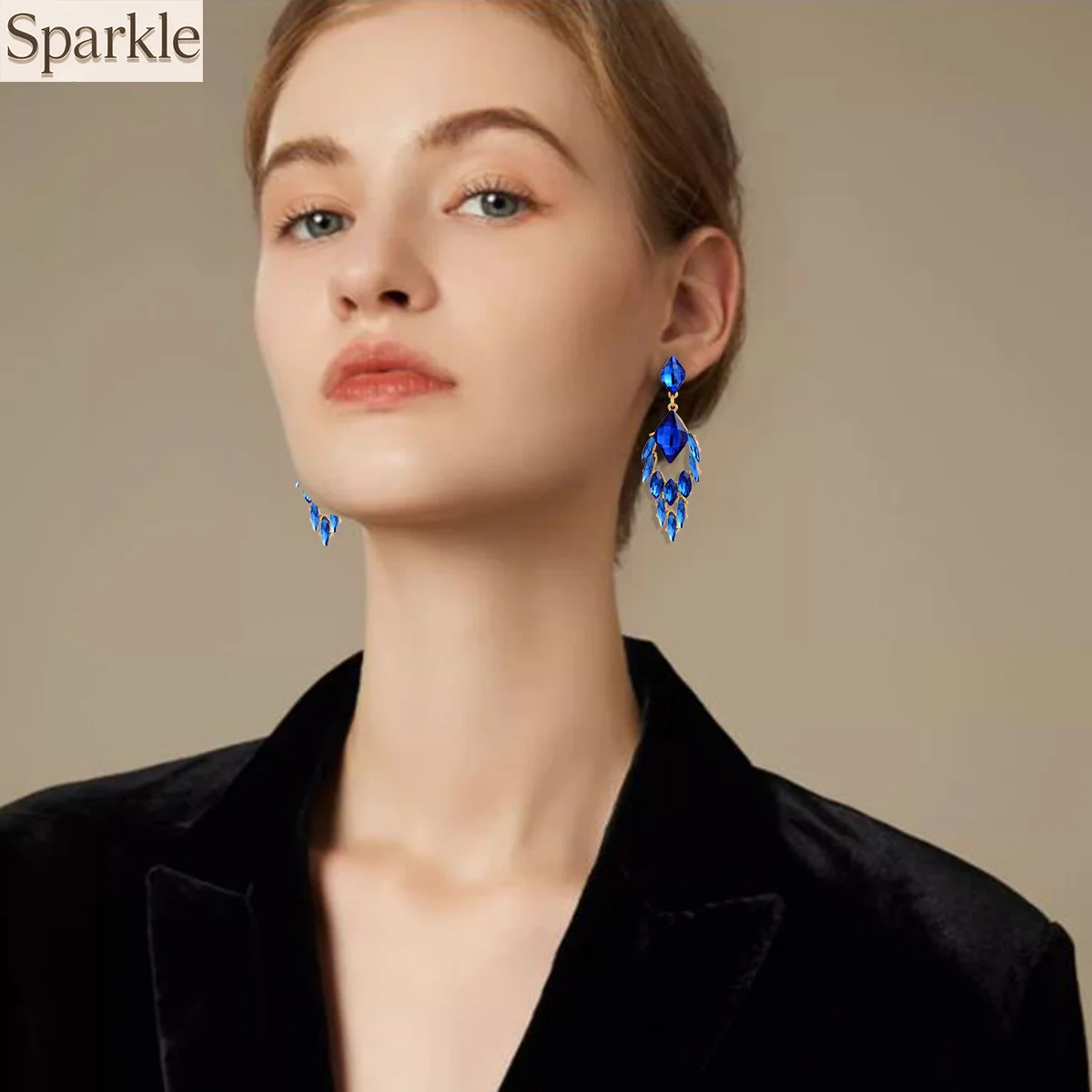 

Dazzling Colorful Crystal Drop Earrings For Women Perfect Earrings for Wedding & Party Girls Gift Free Shipping