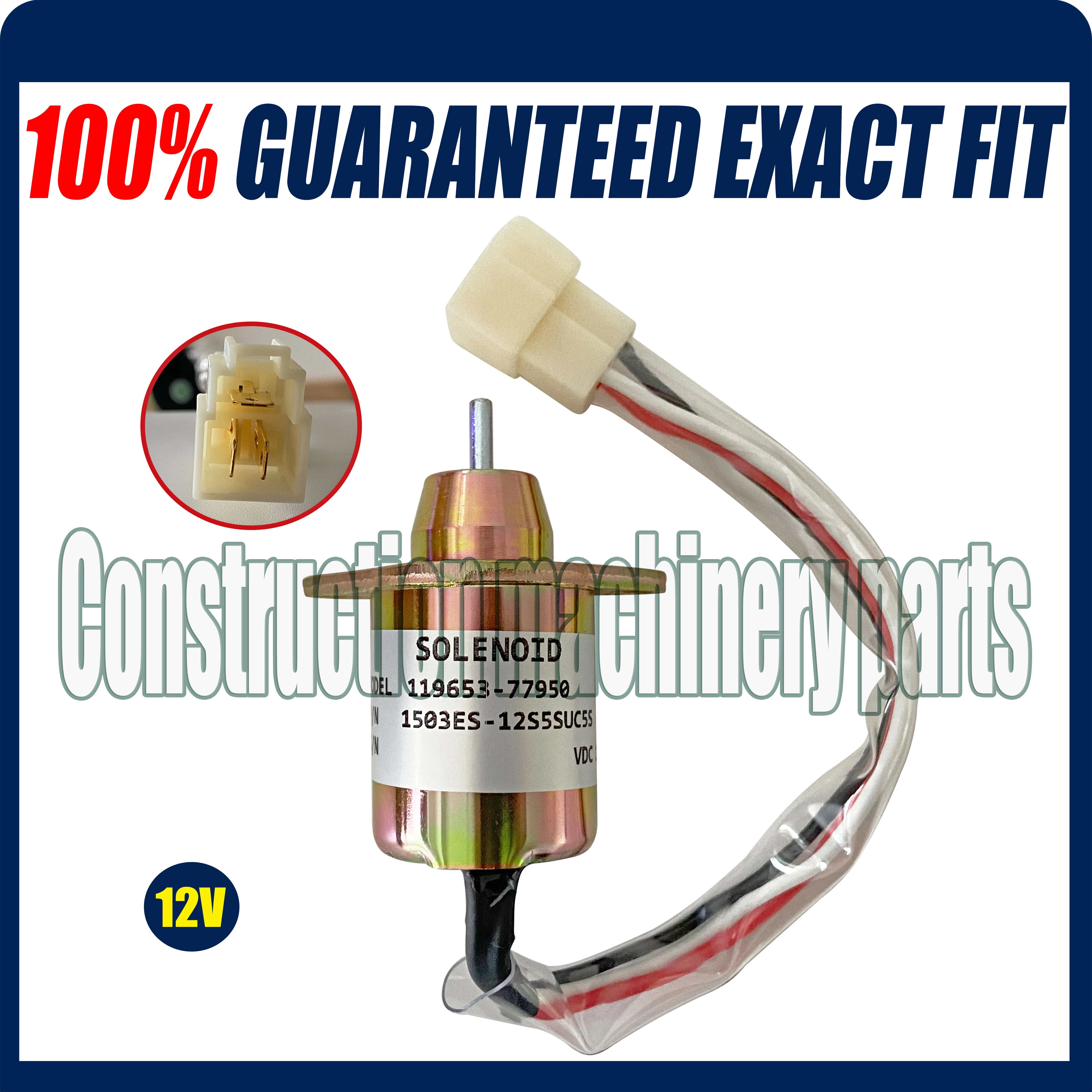 119653-77950 Stop Solenoid Valve 12V for Yanmar Engine 1503ES-12S5SUC5S 119285-77950  SA-4562T SA-5213