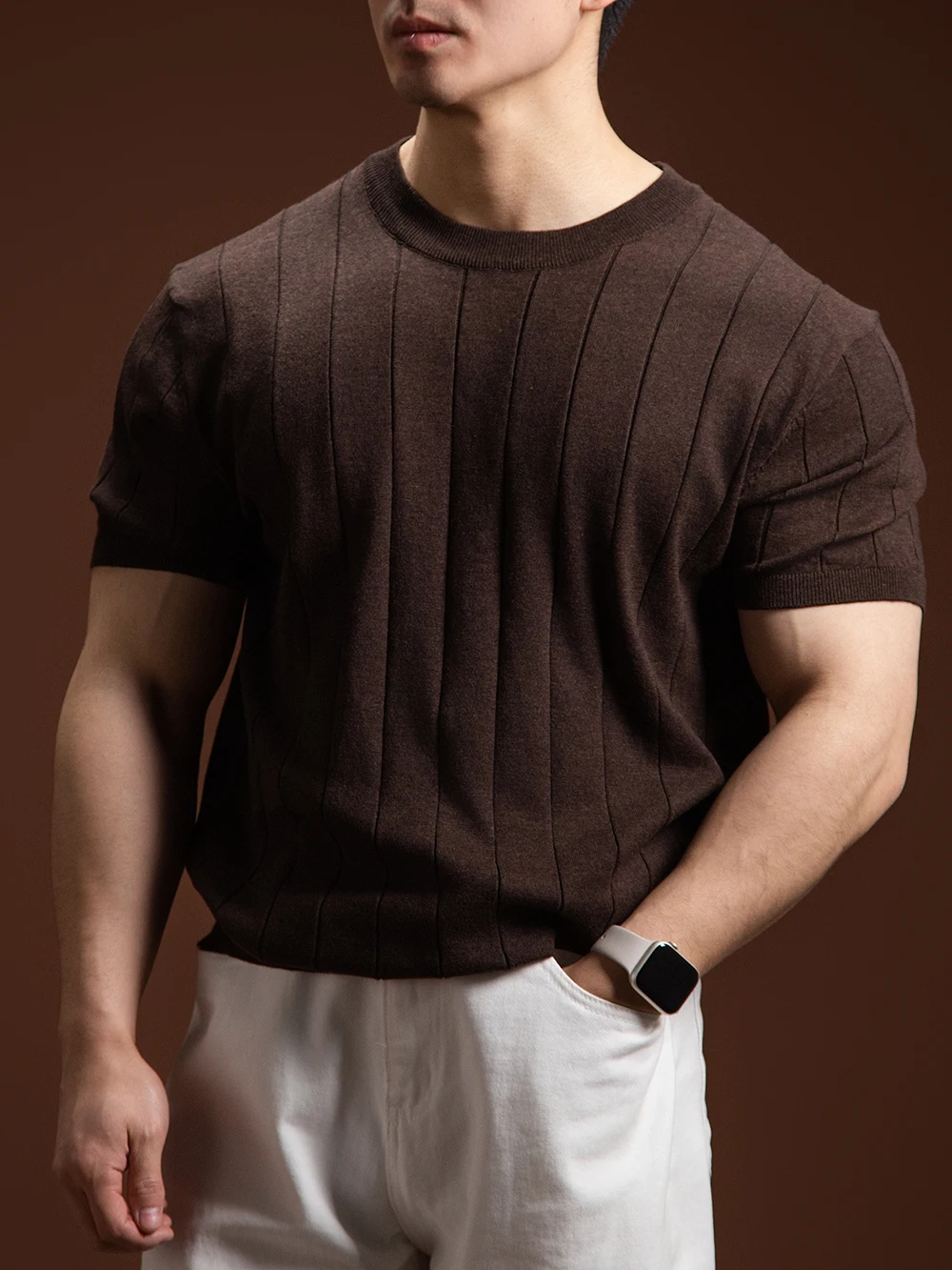 

Футболка Barbro с круглым вырезом и короткими рукавами, из чистого хлопка, мужская, повседневная, для фитнеса, делового стиля, дышащая, впитывающая пот, ультралегкая