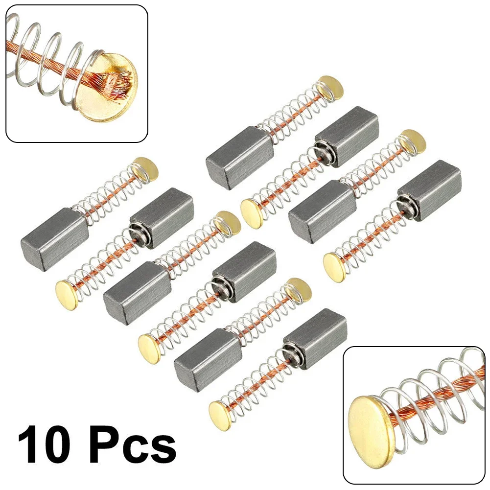 10pcs Carbon Brush Carbon 10*5*5mm For Electric Motors Power Tools Accessories Carbon Brushes For Electric Motors High Quality