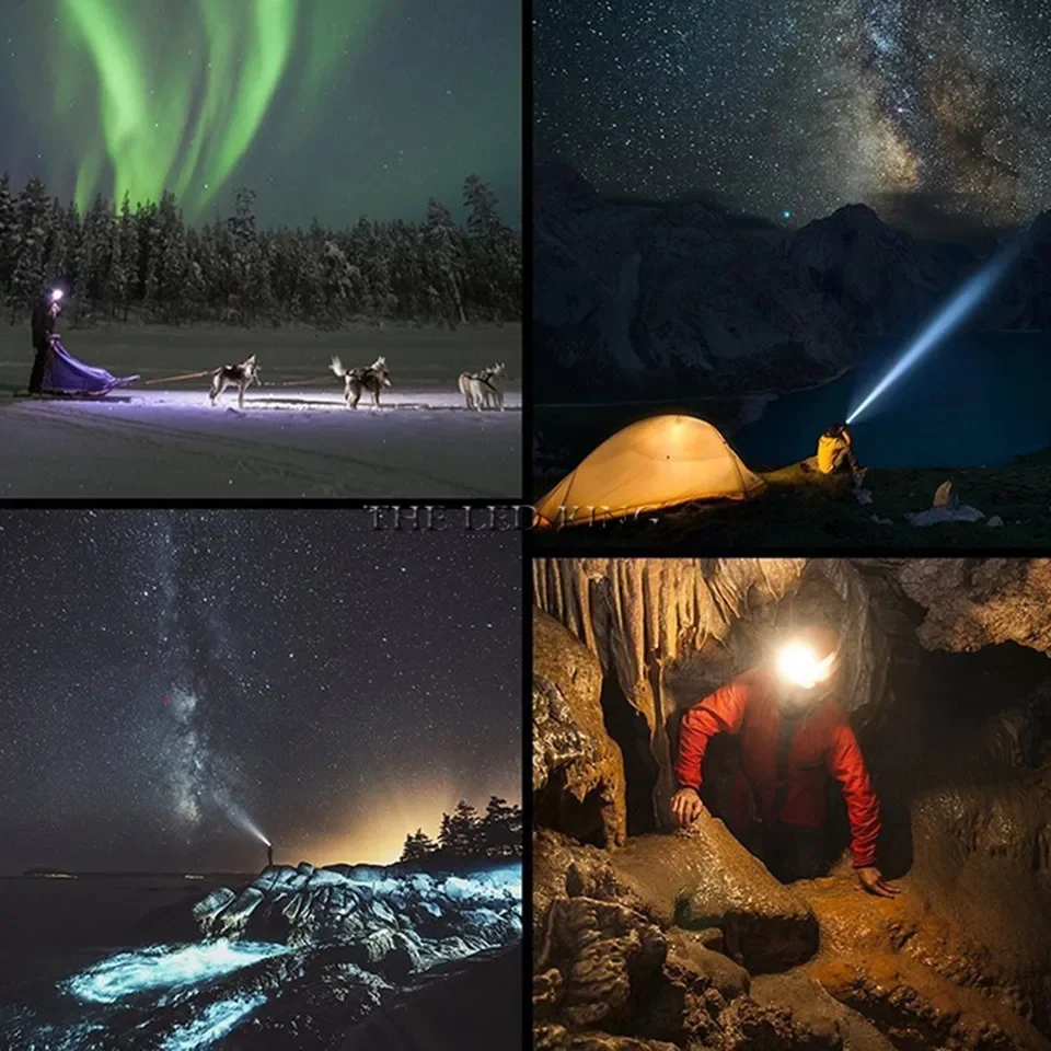 6000LM USB XP-G T6 + COB Led كشافات رئيس مصباح يدوي المصباح قابلة للشحن 18650 بطارية تعمل مصباح محمول