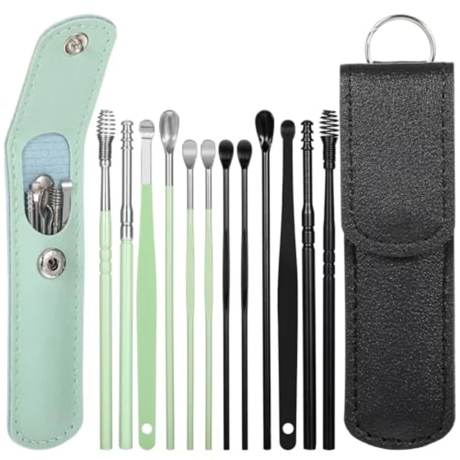 

12 Pcs/2 Sets Earwax Removal Kit, Ear Cleaning Tool Set Ear Pick Earwax Removal Kit Stainless Steel Ear Clean Tool Safe Ear Wax