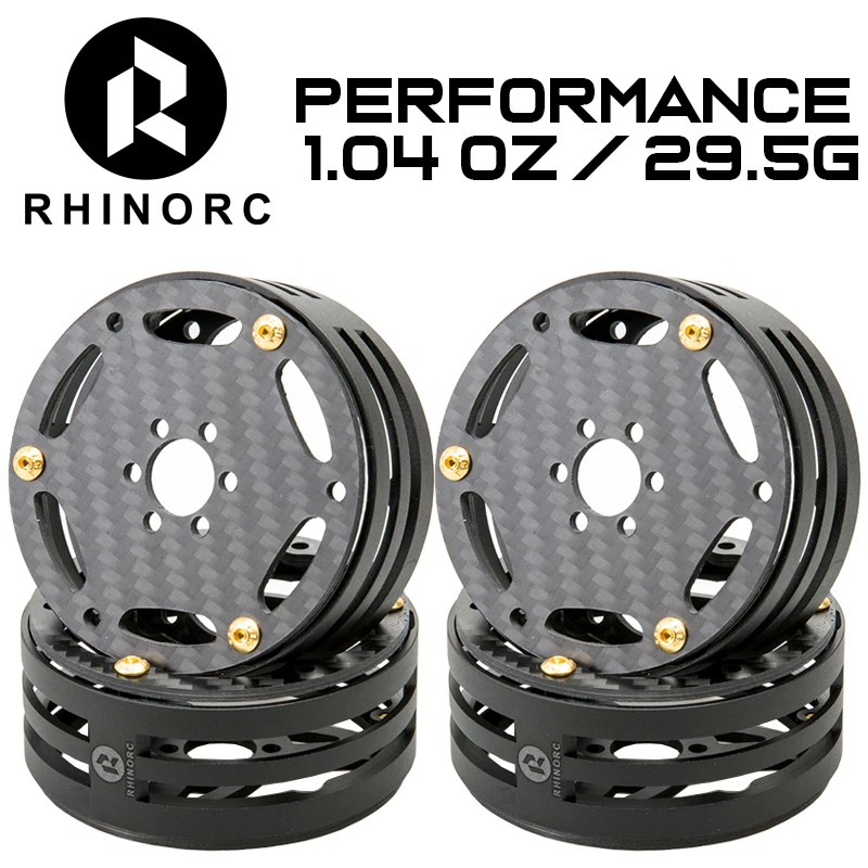 RhinoRC 2,2 polegadas estreita fibra de carbono alumínio Pro leve RC carro rastreador roda Pro Shafty MOA