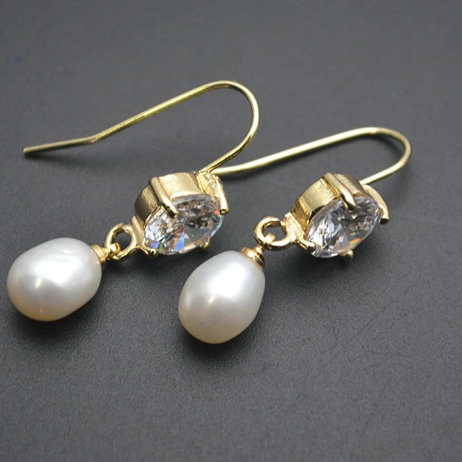 Wholesale 5pairs Natural Freshwater Pearl Drops Dangle Earrings Fashion Woman Jewelry